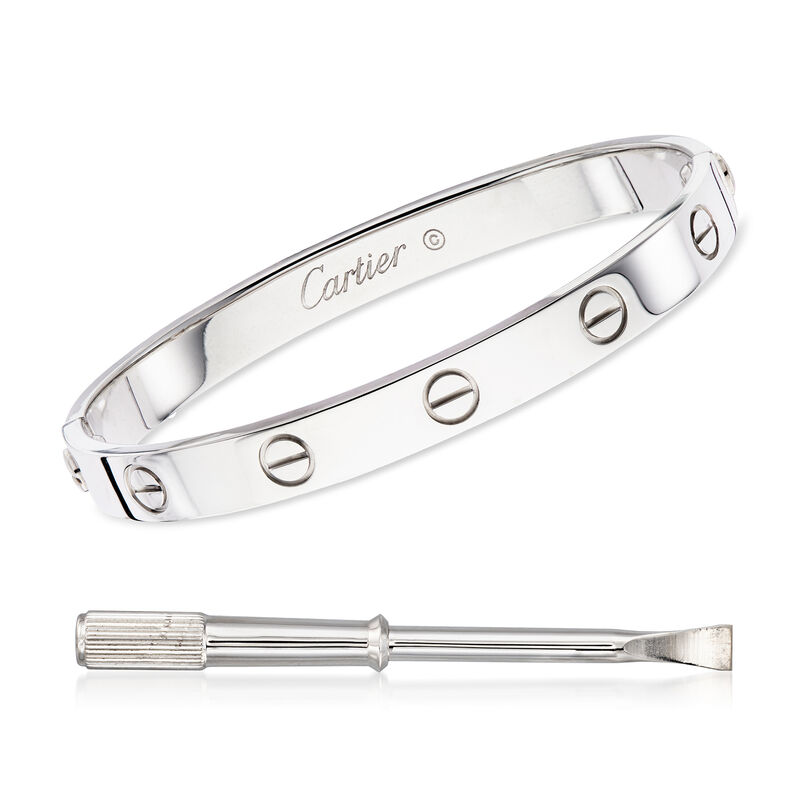 C. 1980 Vintage Cartier 18kt White Gold &quot;Love&quot; Bangle Bracelet image number 0