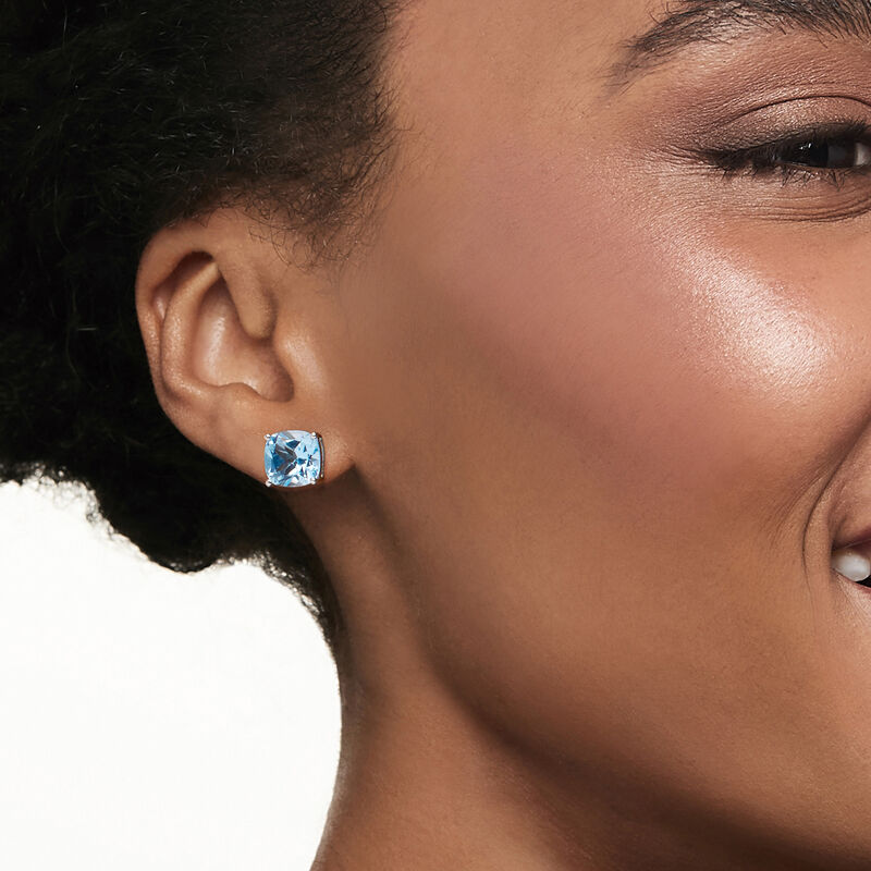 6.25 ct. t.w. Sky Blue Topaz Stud Earrings in Sterling Silver  image number 1