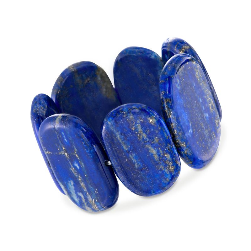 Oval Blue Lapis Stretch Bracelet image number 0