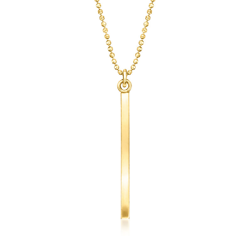 Italian 18kt Gold Vermeil Linear Bar Necklace. 16&quot; image number 1
