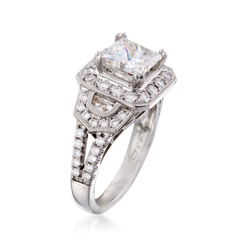 2.97 ct. t.w. Certified Diamond Engagement Ring in 14kt White Gold image number 2