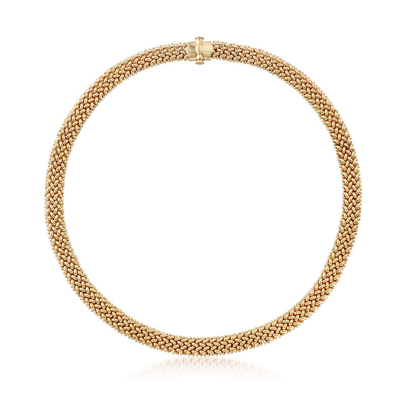 Italian 14kt Yellow Gold Riso-Link Collar Necklace image number 0