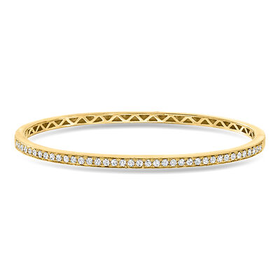 C. 1990 Vintage .81 ct. t.w. Diamond Bangle Bracelet in 18kt Yellow Gold