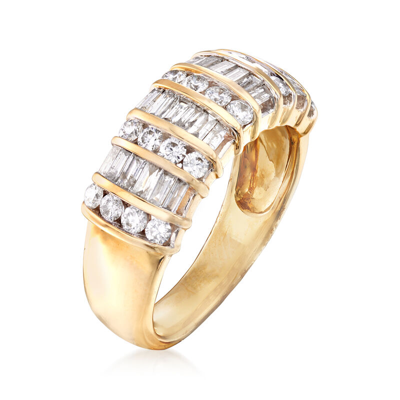 1.00 ct. t.w. Baguette and Round Diamond Ring in 14kt Yellow Gold   image number 2