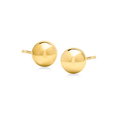 Italian 8mm 10kt Yellow Gold Ball Stud Earrings