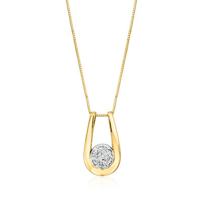 C. 1990 Vintage .22 ct. t.w. Diamond Pendant Necklace in 14kt Yellow Gold
