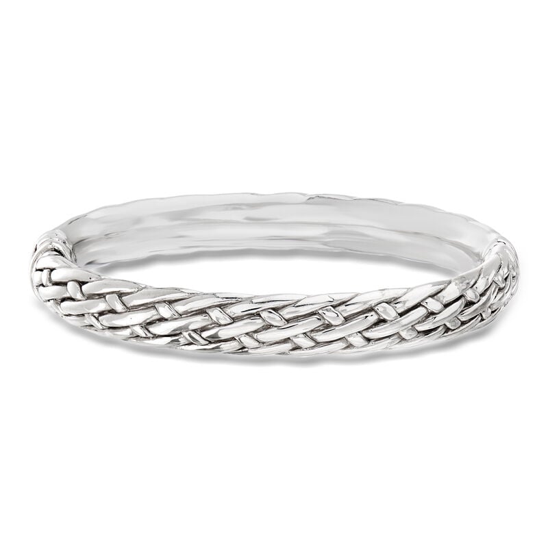 Sterling Silver Basketweave Bangle Bracelet image number 0