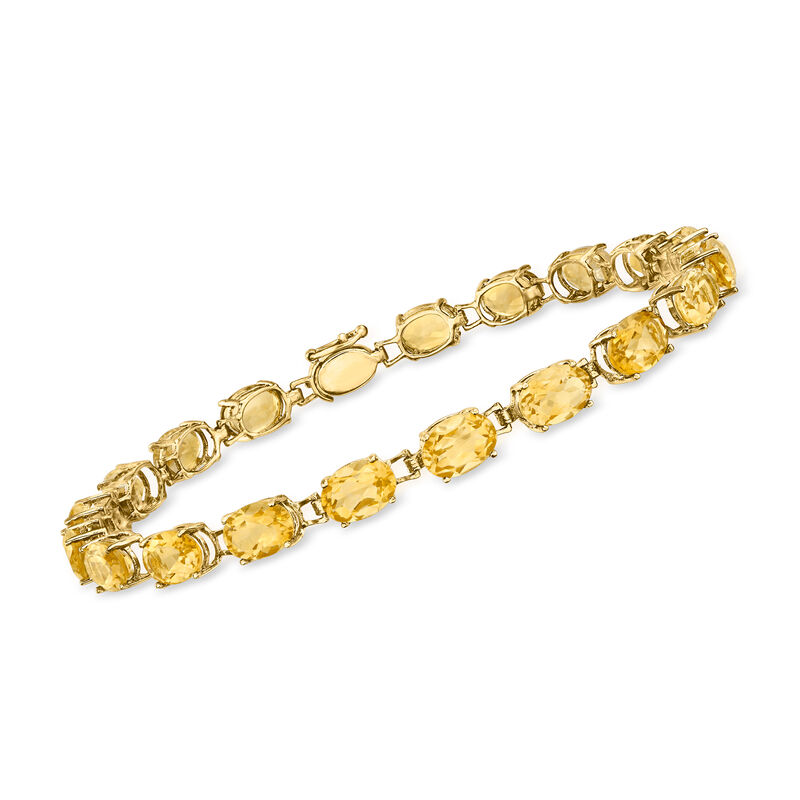 17.00 ct. t.w. Citrine Tennis Bracelet in 14kt Yellow Gold image number 0