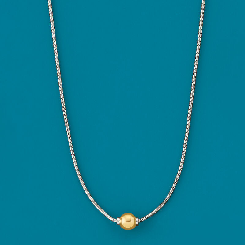 Cape Cod Jewelry Sterling Silver Necklace with 14kt Yellow Gold image number 2