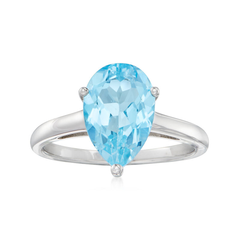 3.60 Carat Sky Blue Topaz Ring in Sterling Silver image number 0