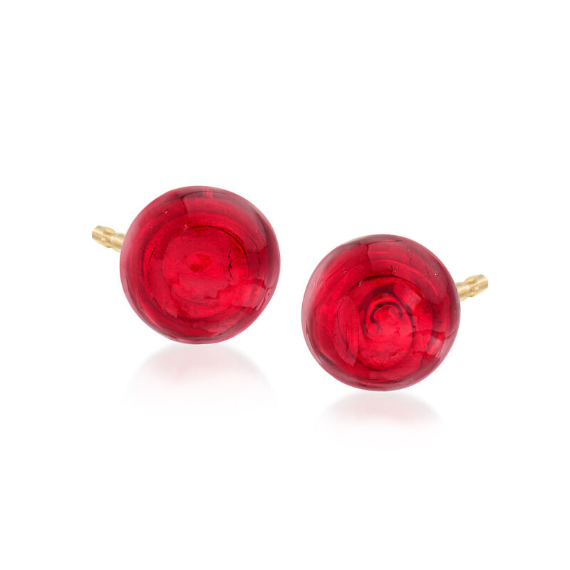 Italian Multicolored Murano Glass Bead Jewelry Set: Three Pairs of Stud Earrings in 18kt Gold Over Sterling image number 3
