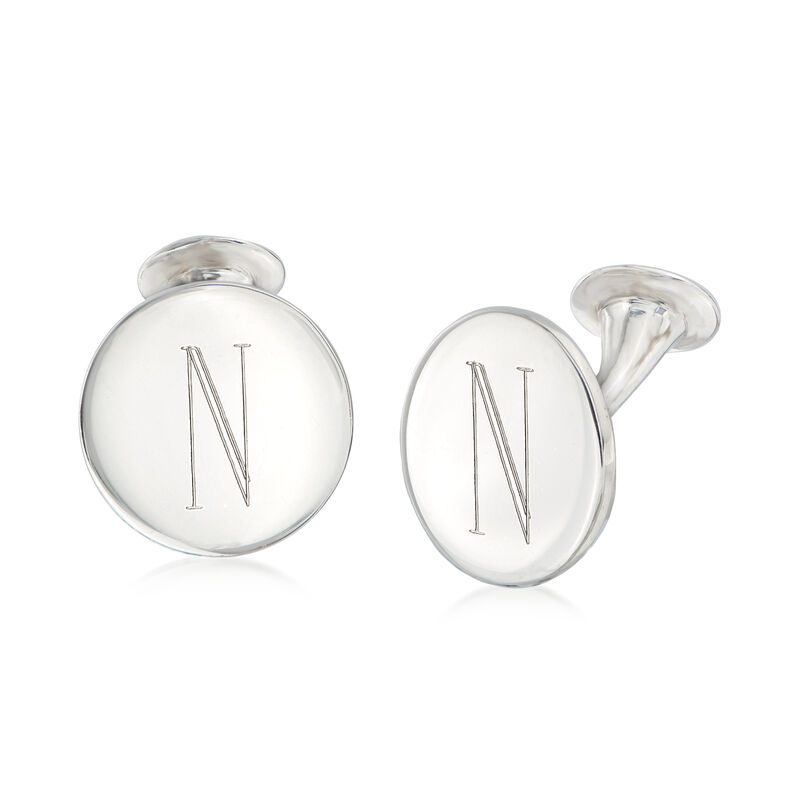 Italian Sterling Silver Personalized Cuff Links image number 0