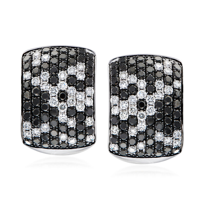 5.20 ct. t.w. Black and White Diamond Drop Earrings in 14kt White Gold image number 0