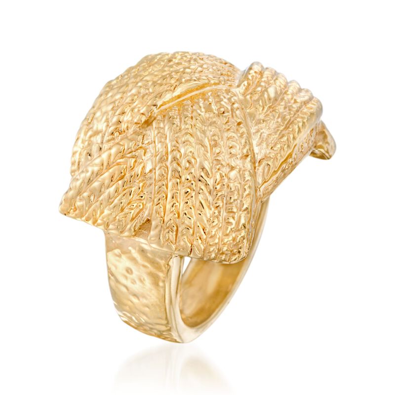 Italian 18kt Yellow Gold Basketweave Ring image number 2