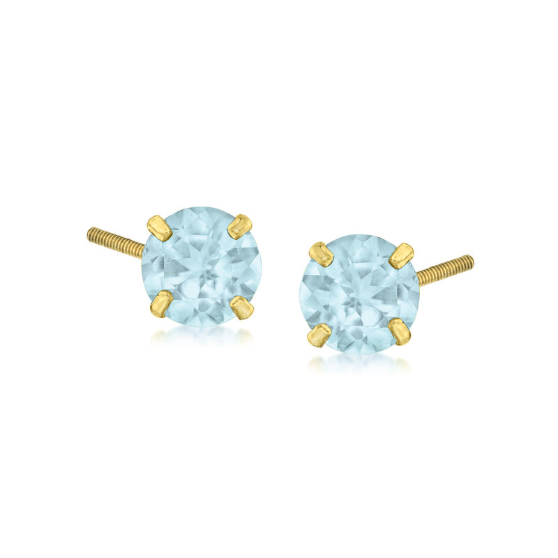 Child's .60 ct. t.w. Birthstone Stud Earrings in 14kt Yellow Gold image number 1