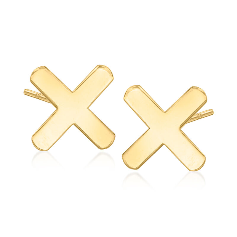 10kt Yellow Gold X Earrings image number 0