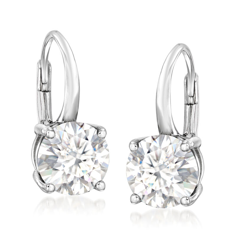 3.20 ct. t.w. Moissanite Earrings in Sterling Silver image number 3