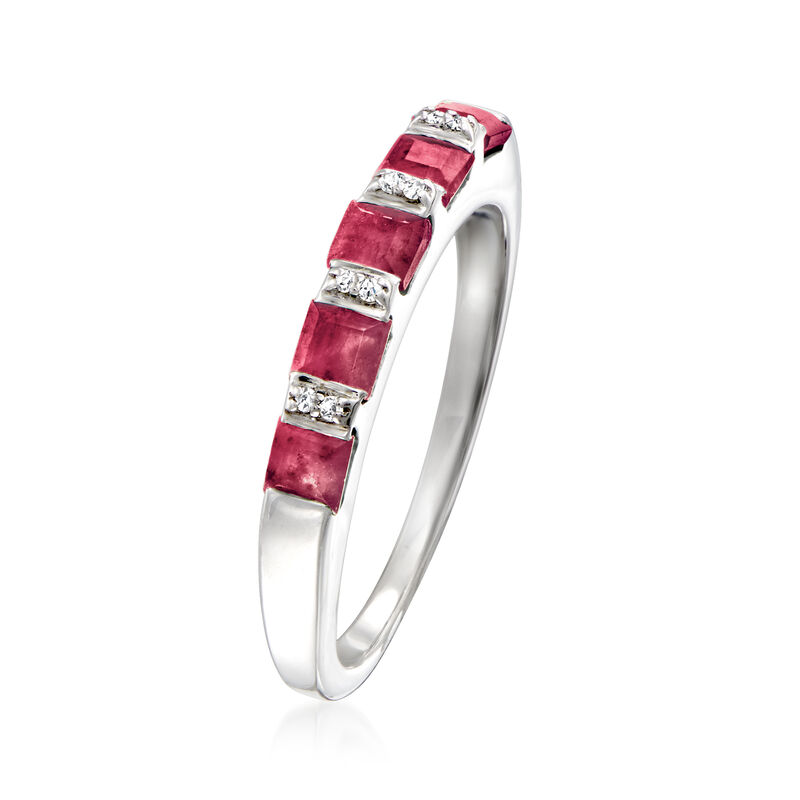 1.50 ct. t.w. Ruby Ring with Diamonds in Sterling Silver image number 2