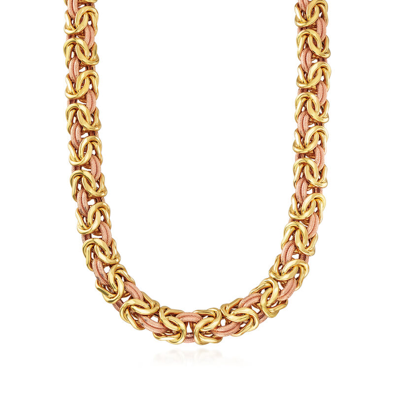 C. 1990 Vintage 18kt Two-Tone Gold Byzantine Necklace image number 0