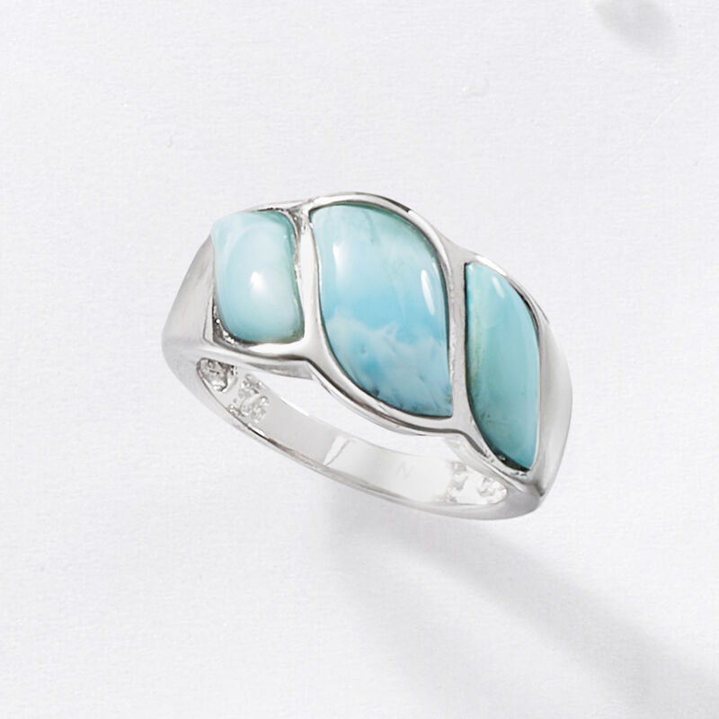 Larimar Wave Ring in Sterling Silver image number 4