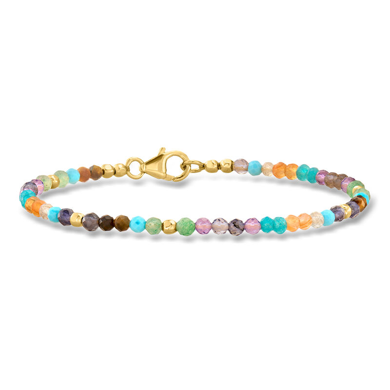 Multi-Gemstone Bead Bracelet in 18kt Gold Over Sterling image number 0