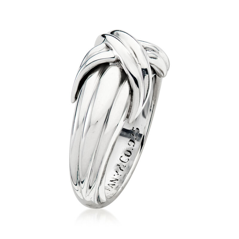 C. 1990 Vintage Tiffany Jewelry Sterling Silver X Ring image number 2