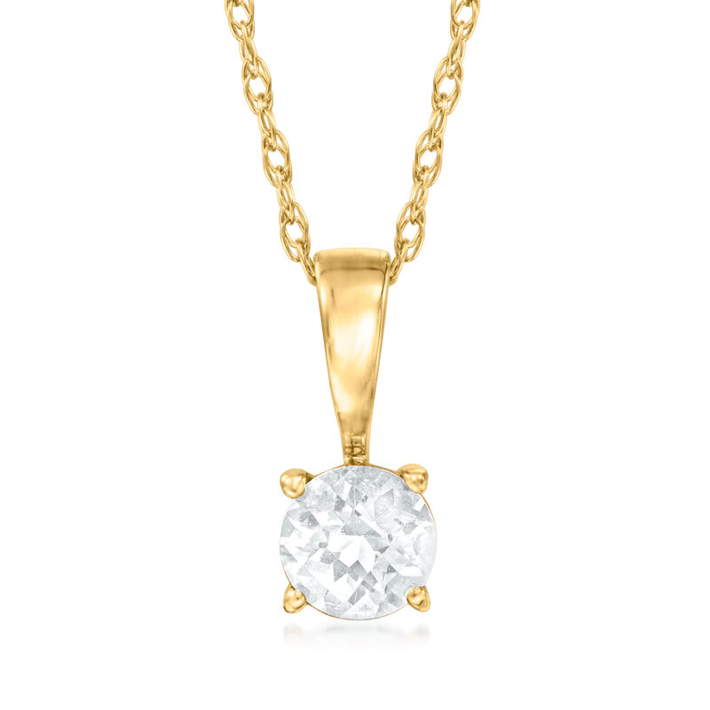 .20 Carat White Sapphire Pendant Necklace in 14kt Yellow Gold. 16&quot; image number 0