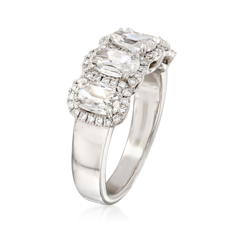 Henri Daussi 1.99 ct. t.w. Four-Stone Diamond Ring in 18kt White Gold image number 2