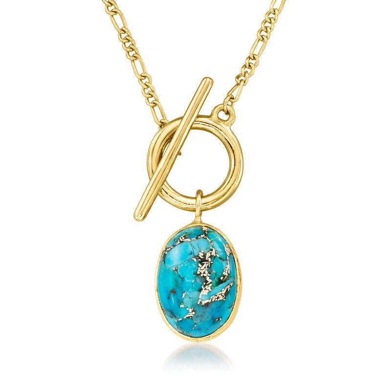 Layered Reconstituted Turquoise Necklace Sterling Silver