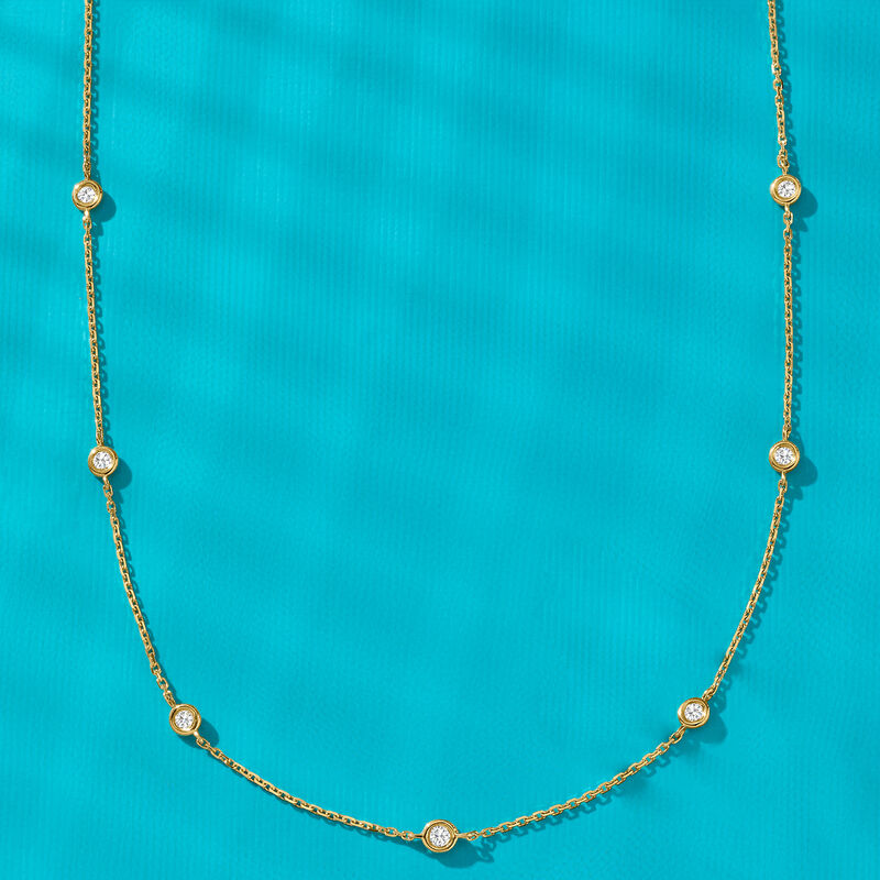 .20 ct. t.w. Diamond Station Necklace in 14kt Yellow Gold image number 4
