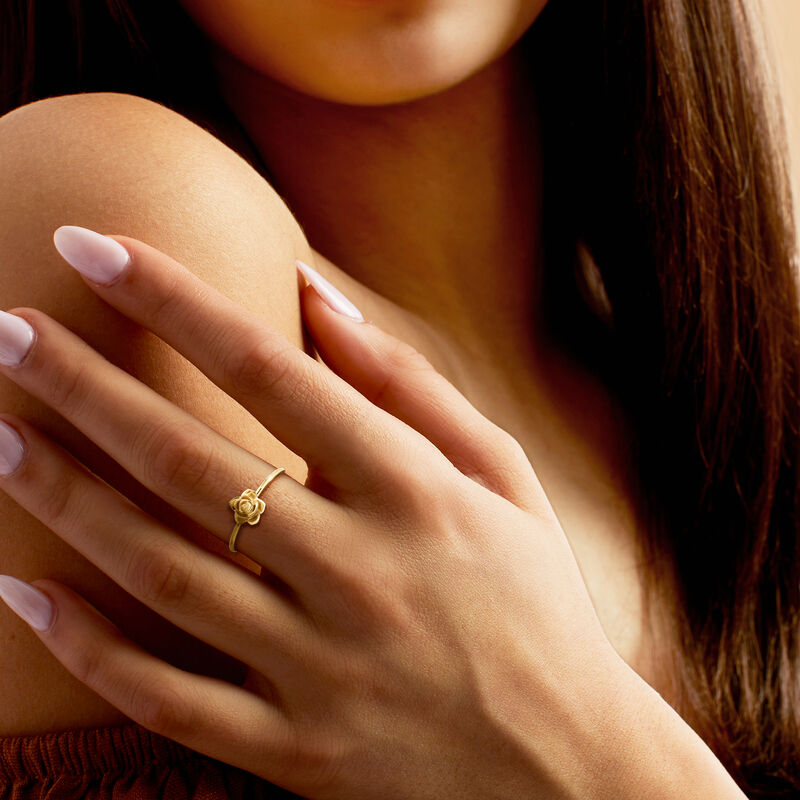 Italian 14kt Yellow Gold Rose Ring. Size 8 image number 1