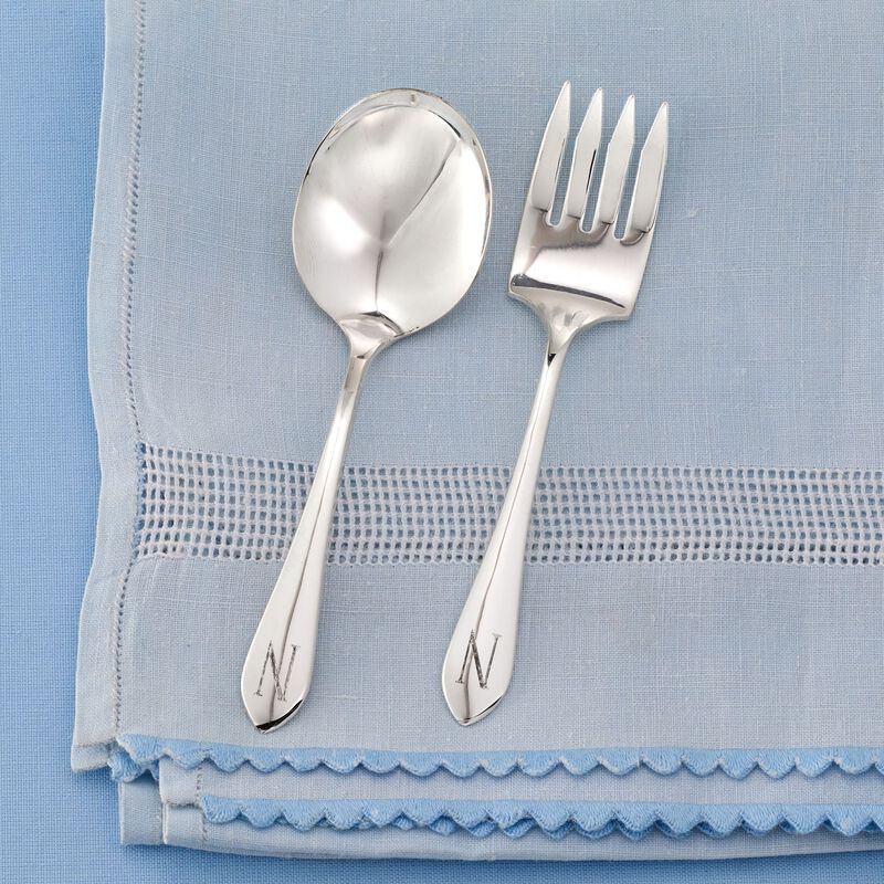 Single-Initial - Sterling Silver Baby Feeding Spoon image number 1