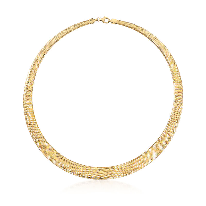 Italian 18kt Yellow Gold Lightweight Mesh Collar Necklace image number 0