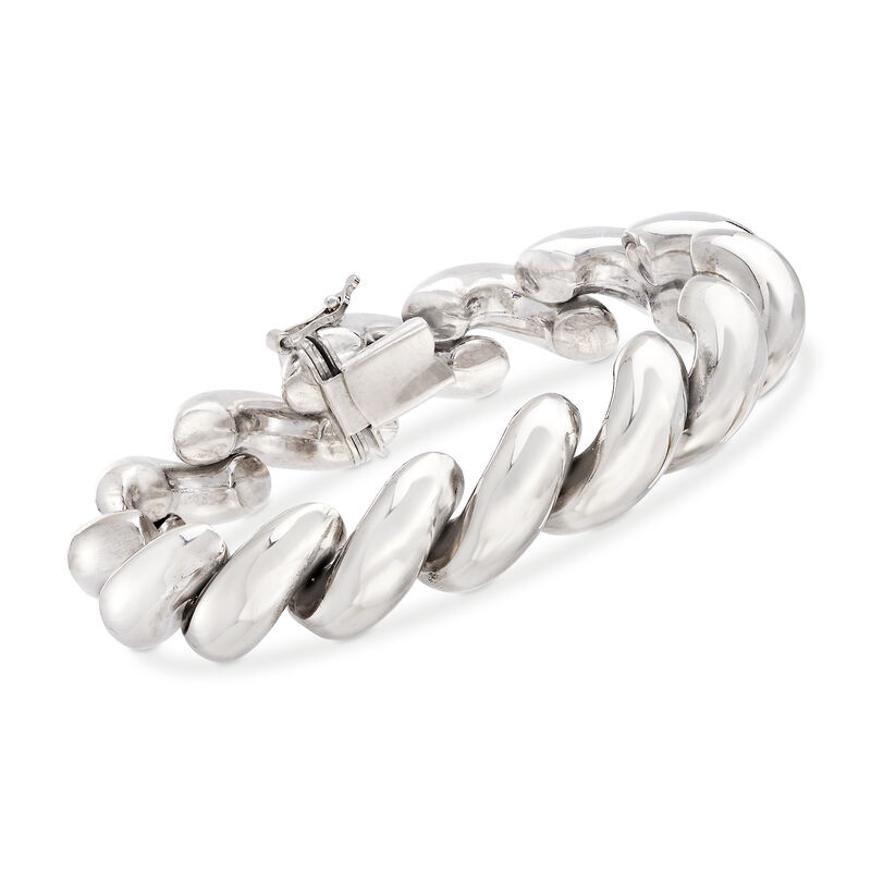 Italian Sterling Silver Large San Marco Bracelet. 8.25&quot; image number 0