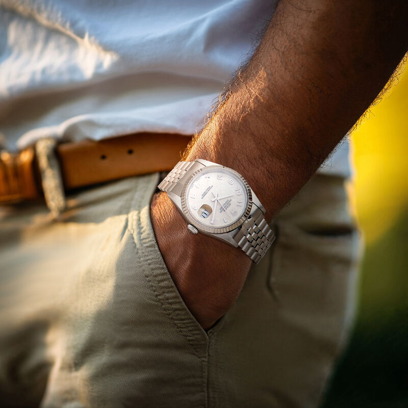 Pre-Owned Rolex Datejust Men's 36mm Automatic Stainless Steel and 18kt White Gold Watch image number 1