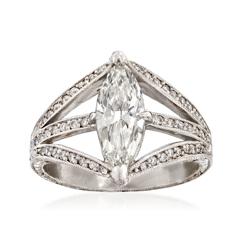 C. 2000 Vintage 1.50 ct. t.w. Diamond Ring in Platinum. Size 6.5 image number 0