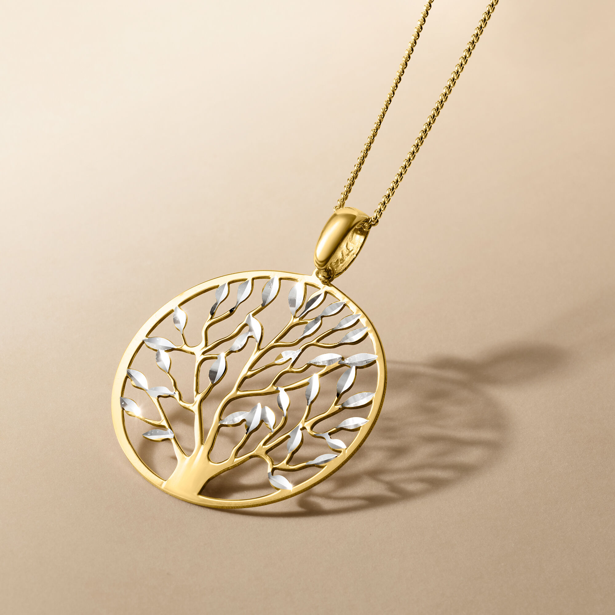 Italian Sterling Silver and 18kt Gold Over Sterling Tree of Life