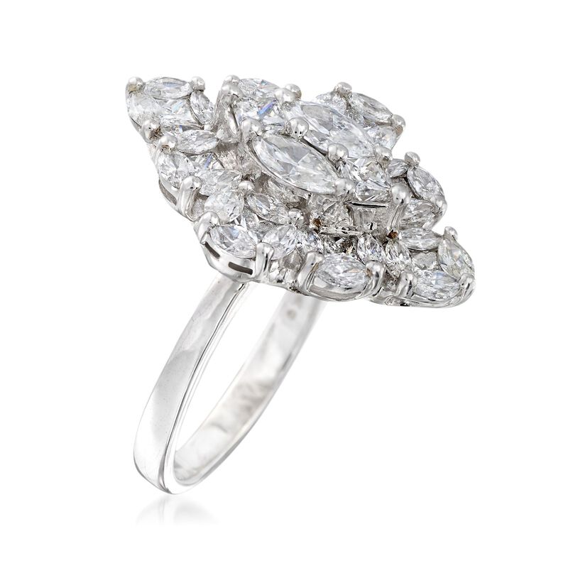 2.21 ct. t.w. Diamond Marquise-Shaped Ring in 14kt White Gold image number 2