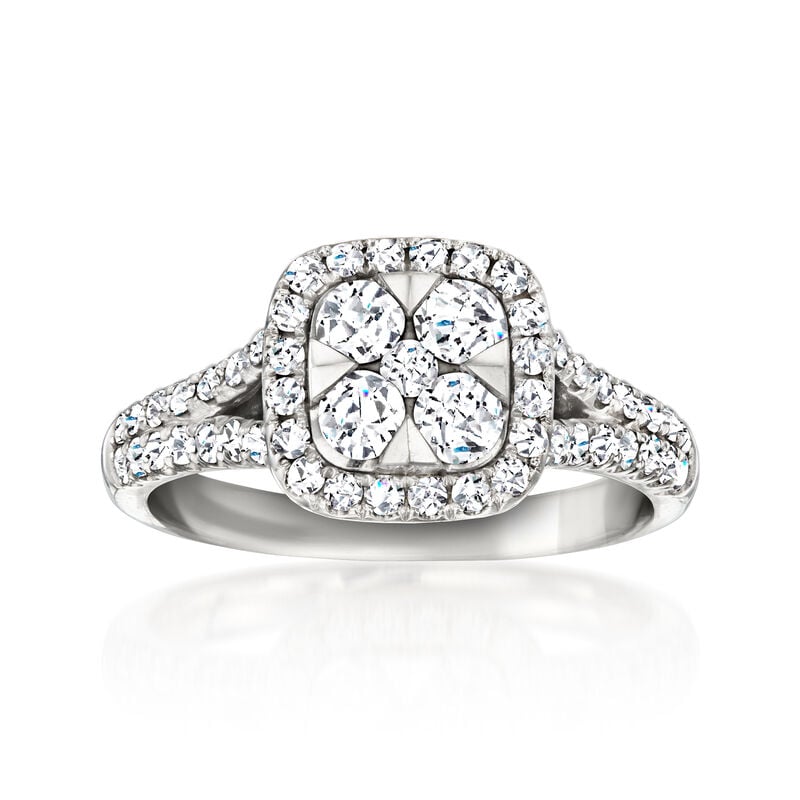 C. 2010 Vintage 1.24 ct. t.w. Diamond Ring in 14kt White Gold. Size 6 image number 0