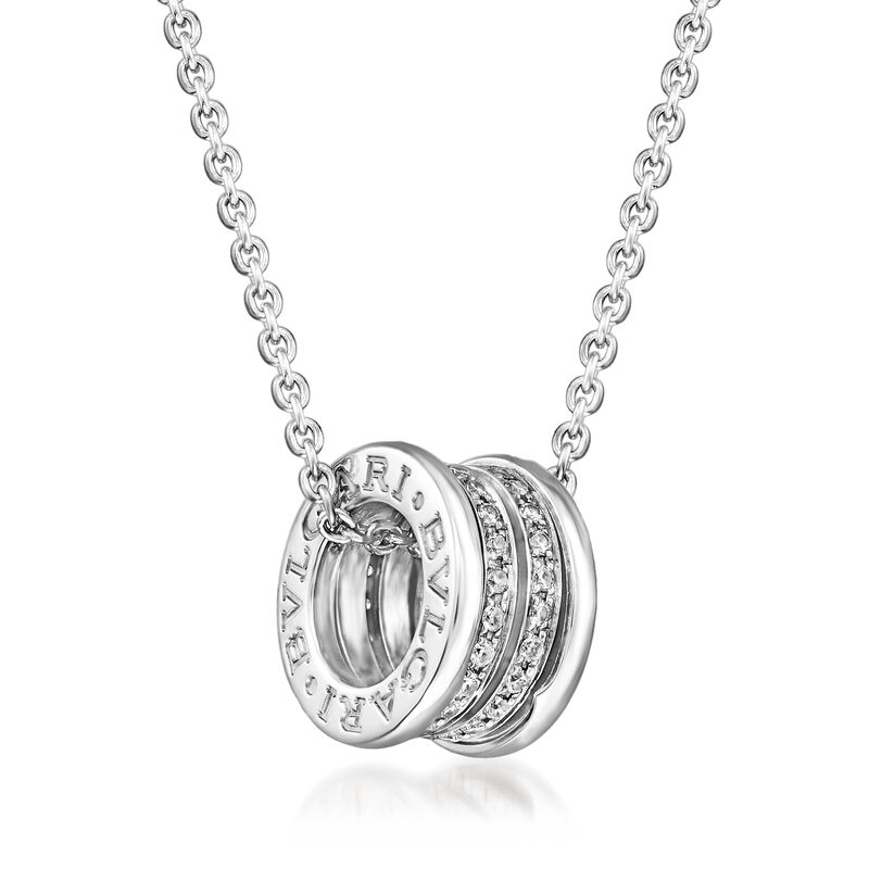 C. 1980 Vintage Bulgari "B.Zero1" .50 ct. t.w. Diamond Pendant Necklace in 18kt White Gold image number 2