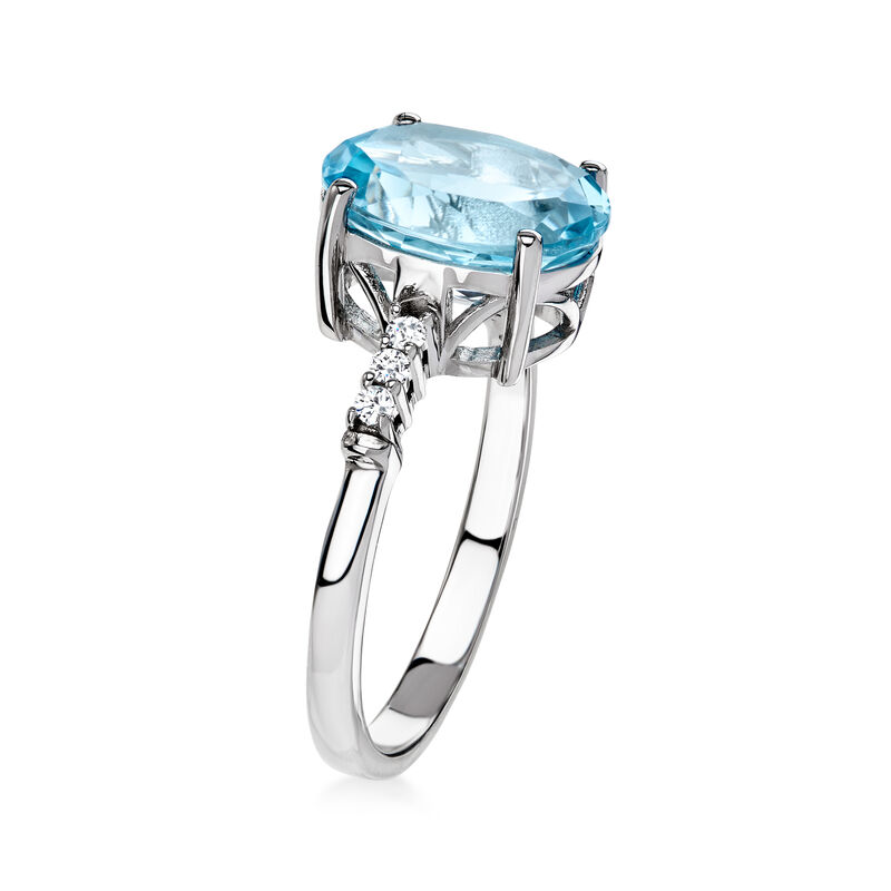 4.40 Carat Sky Blue Topaz Ring with .10 ct. t.w. White Topaz in Sterling Silver image number 2