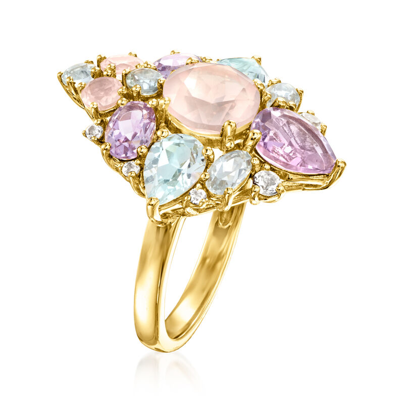 6.50 ct. t.w. Multi-Gemstone Ring in 18kt Gold Over Sterling image number 2