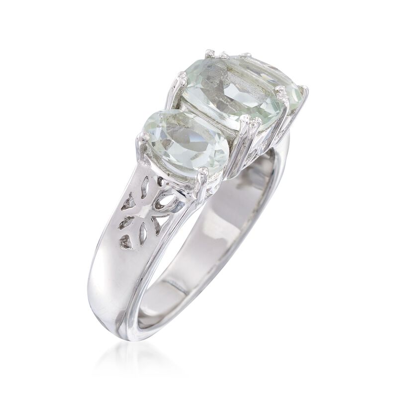 2.40 ct. t.w. Green Prasiolite Three-Stone Ring in Sterling Silver image number 2