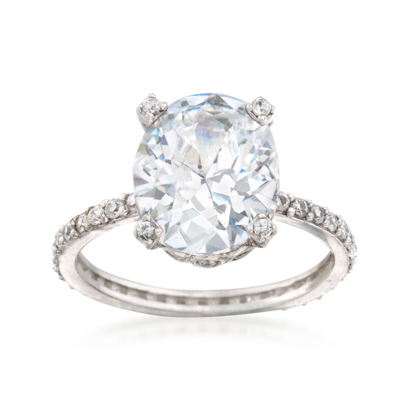 5.95 ct. t.w. CZ Ring in Sterling Silver image number 0