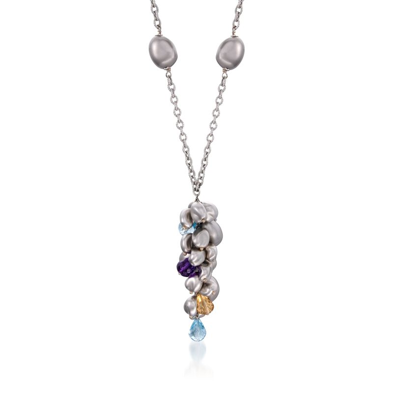 C. 2000 Vintage Roberto Coin 13.20 ct. t.w. Multi-Stone Necklace in 18kt White Gold. 17&quot; image number 1