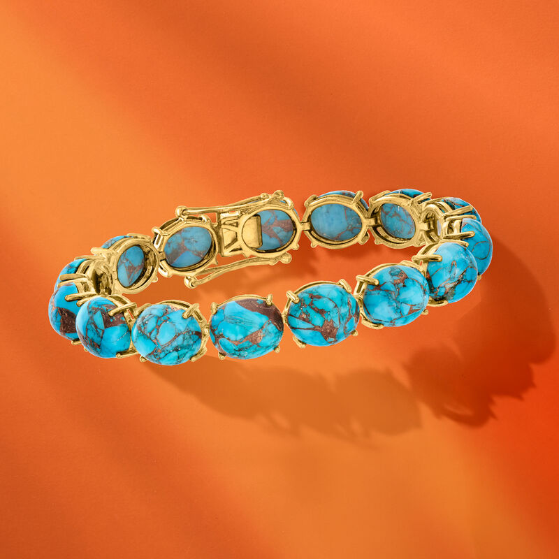 Mohave Turquoise Bracelet in 18kt Gold Over Sterling image number 4
