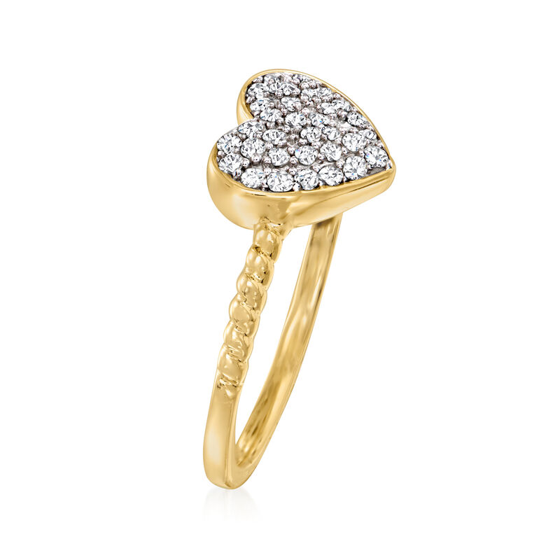.24 ct. t.w. Diamond Heart Cluster Ring in 14kt Yellow Gold. Size 9 image number 2