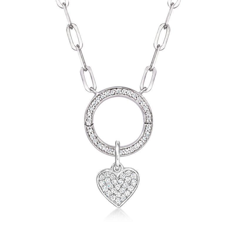.10 ct. t.w. Diamond Heart Charm in Sterling Silver  image number 2