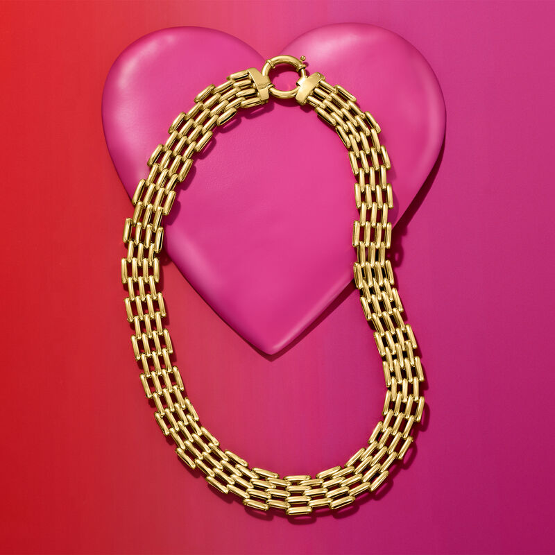 14kt Yellow Gold Panther-Link Necklace image number 1