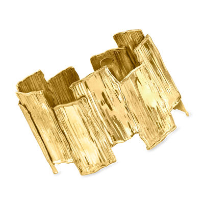 Italian 18kt Gold Over Sterling Chunky Staggered Cuff Bracelet